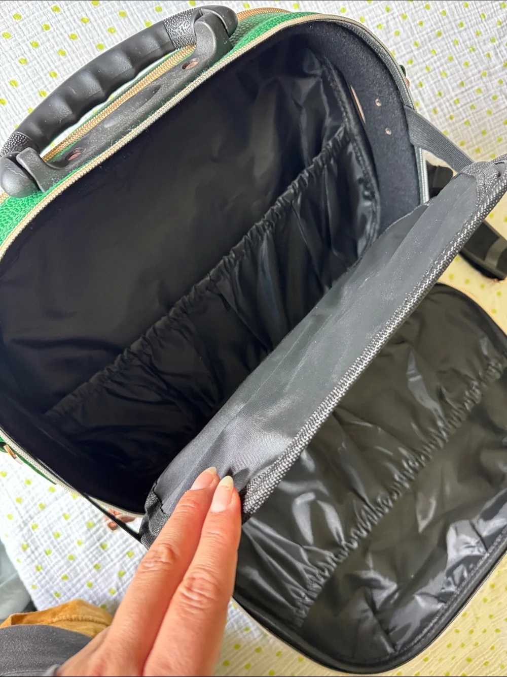 Young Living Green Case with Rose Gold Oval Emblem